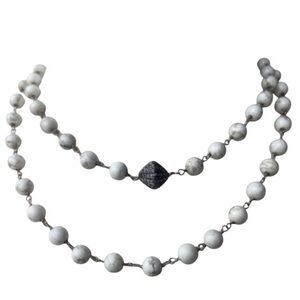 Jewels By Piper Beaded Necklace w Diamond Encrusted Bead